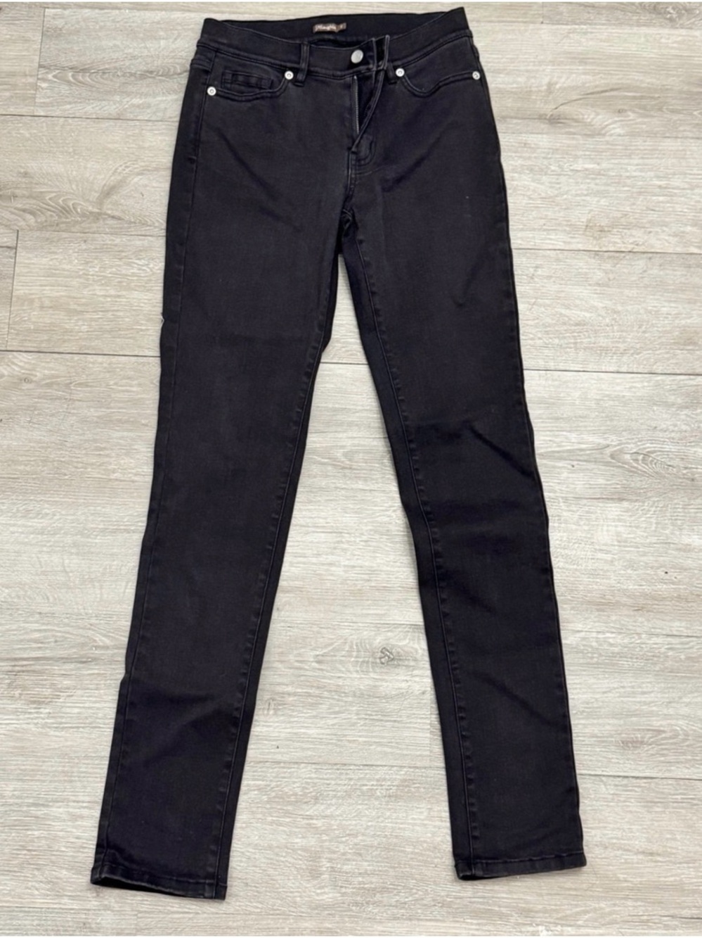 Black Skinny Jeans Mid Rise Stretch Denim Size 0 Women's 5 Pocket
